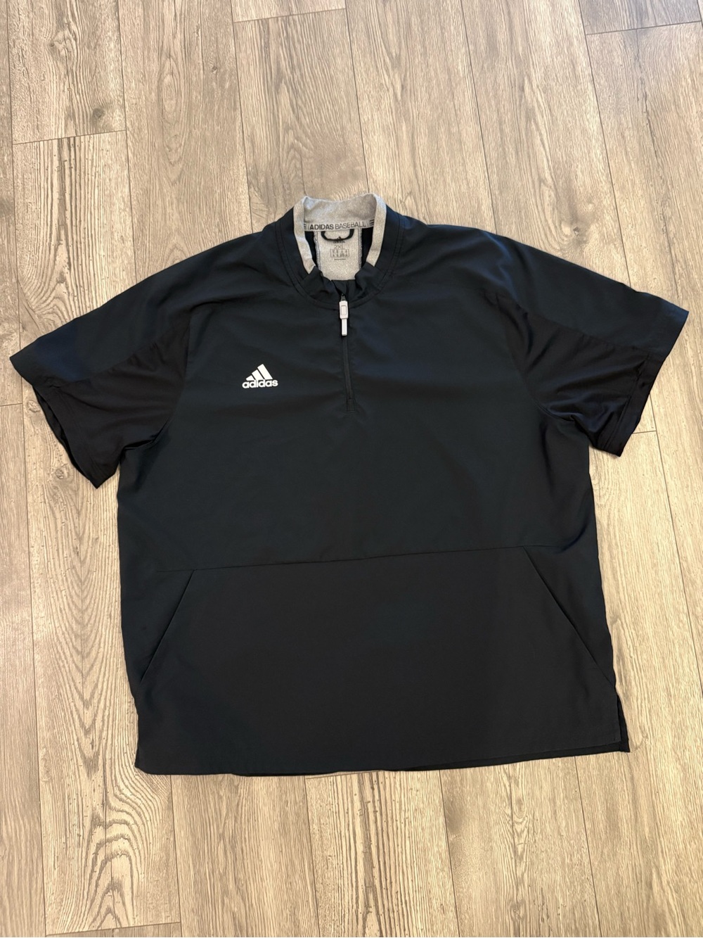 Adidas Baseball Golf Quarter Zip Black Men’s Size: 2XL Short Sleeve Windbreaker